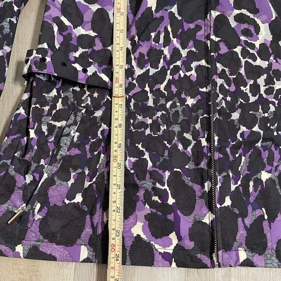 Chico’s Zenergy Women’s Medium Rain Jacket Purple Black Zip Up Lightweight - Picture 12 of 15